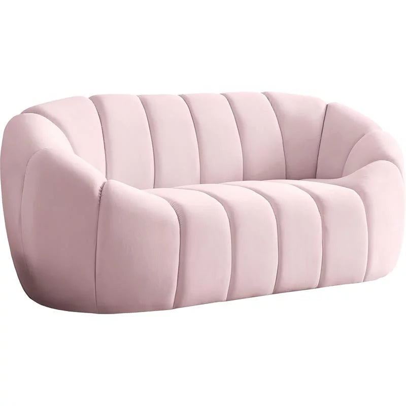 Pink Velvet Loveseat Q3770