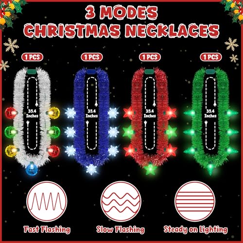 4 PCS Christmas Lights Necklace D454724