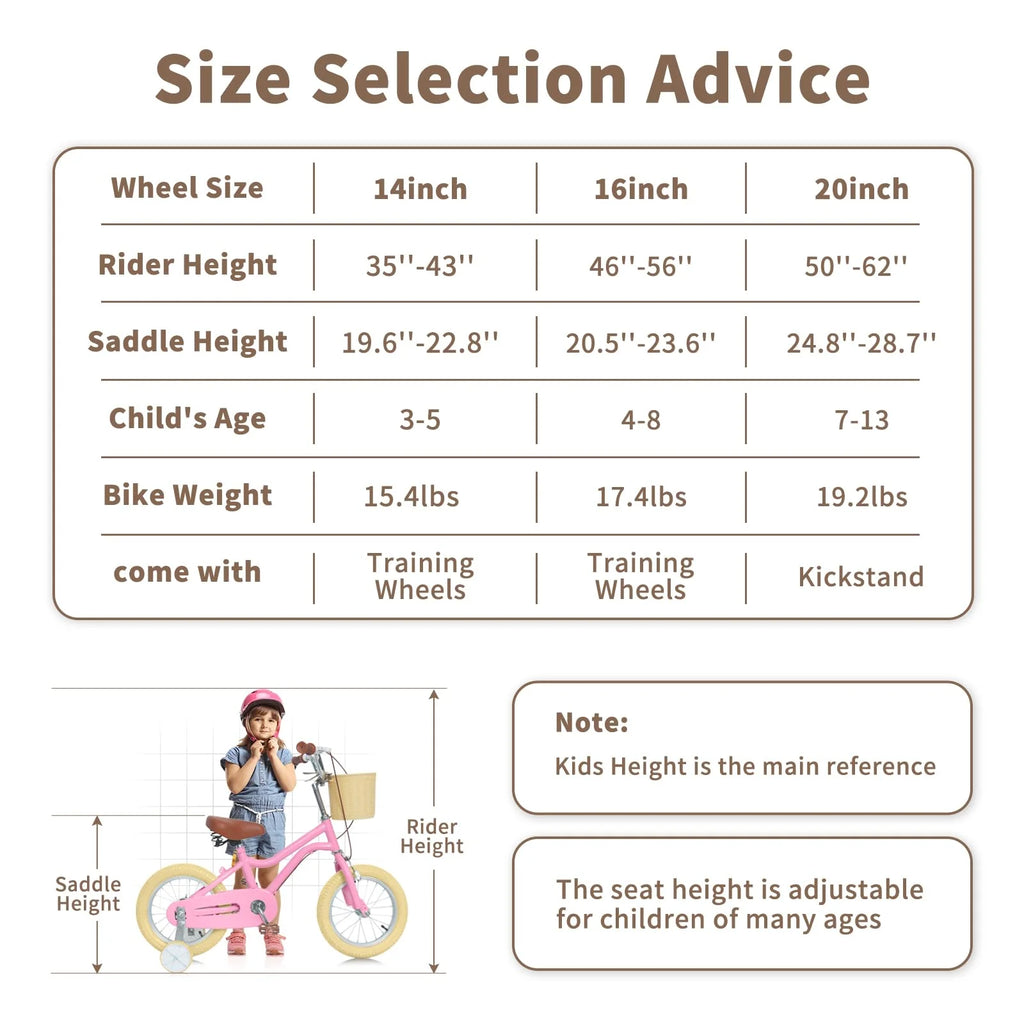 16 inch Kids Bike with Training Wheels and Basket E6683