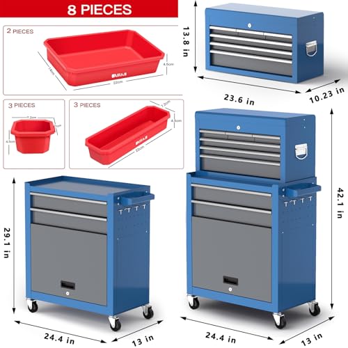 8 Drawer Rolling Metal Tool Chest with Wheels Z33313