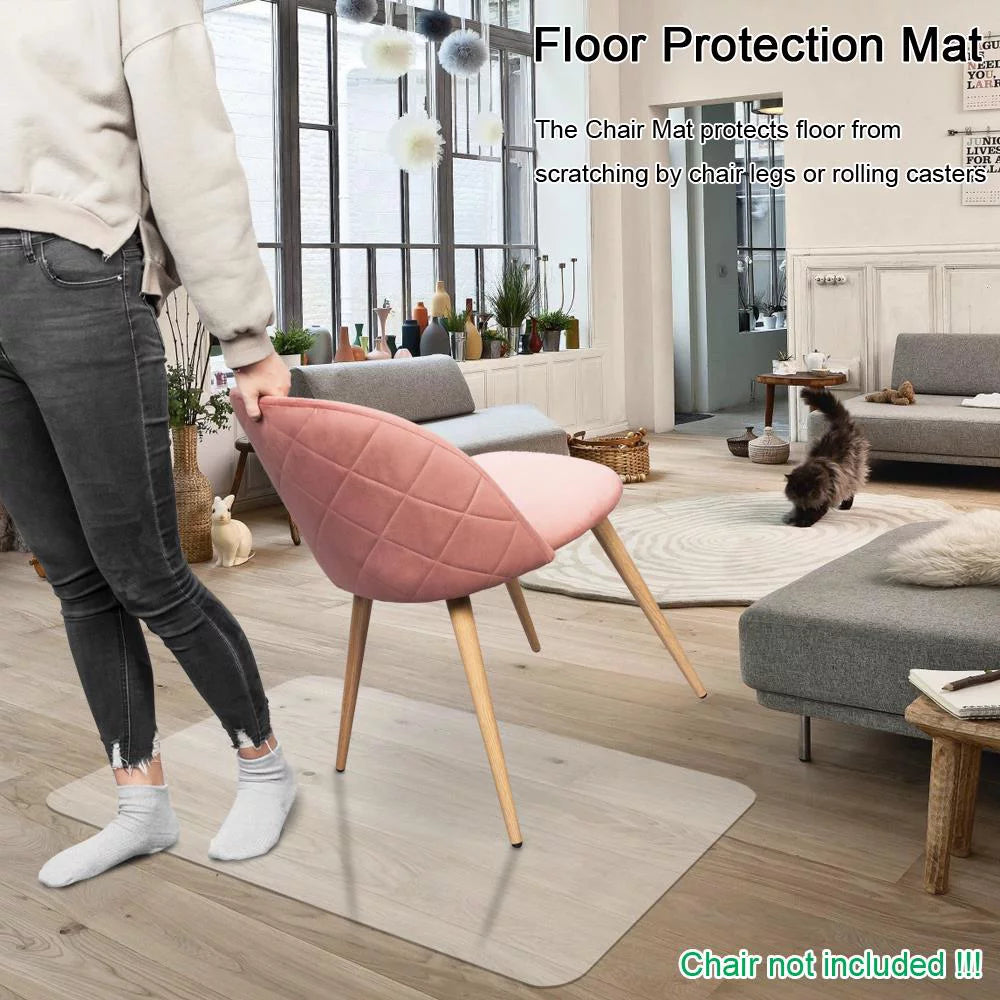 Clear PVC Desk Chair Mat for Hard Wood Floor W838437