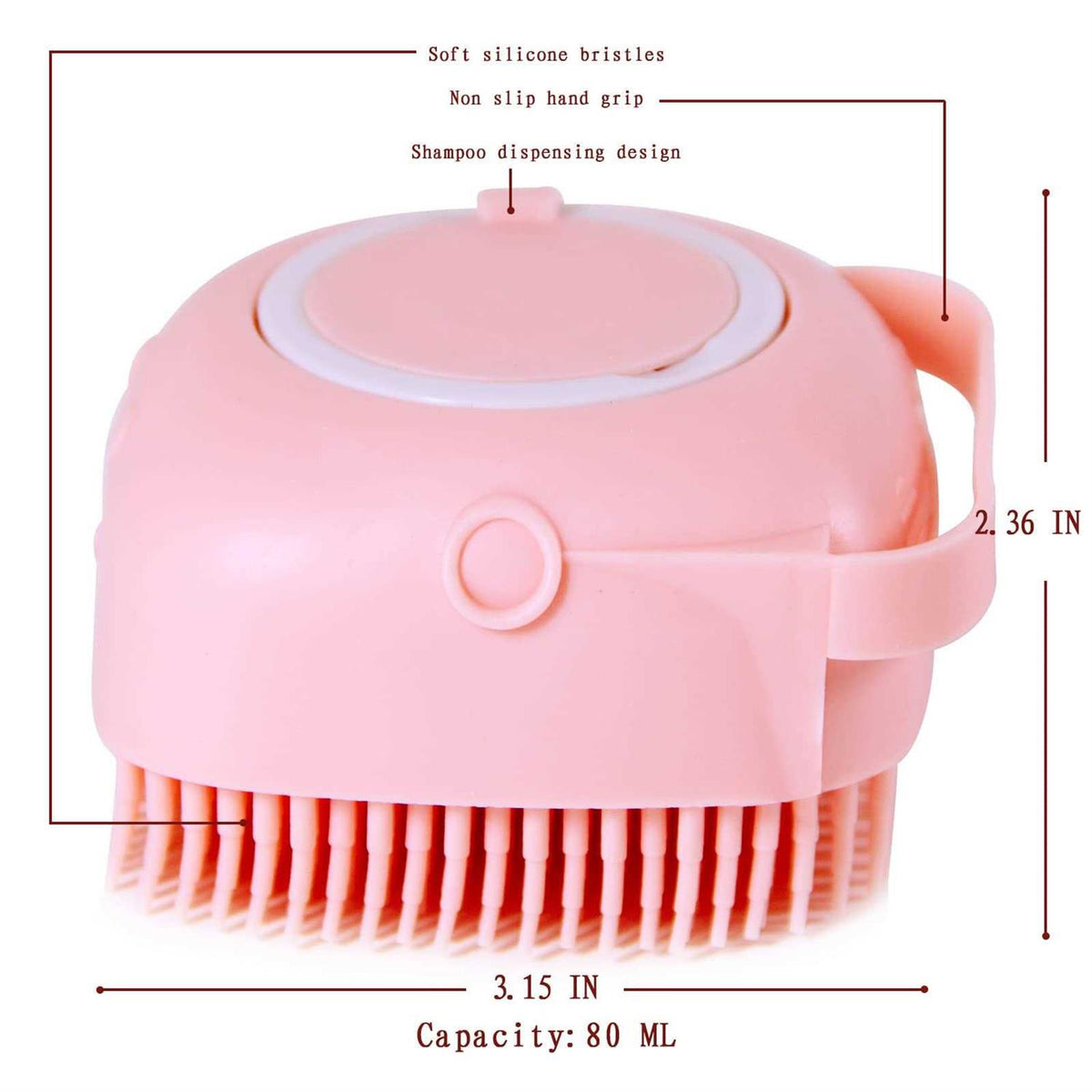 Dog Bath Brush with Shampoo Dispenser J256