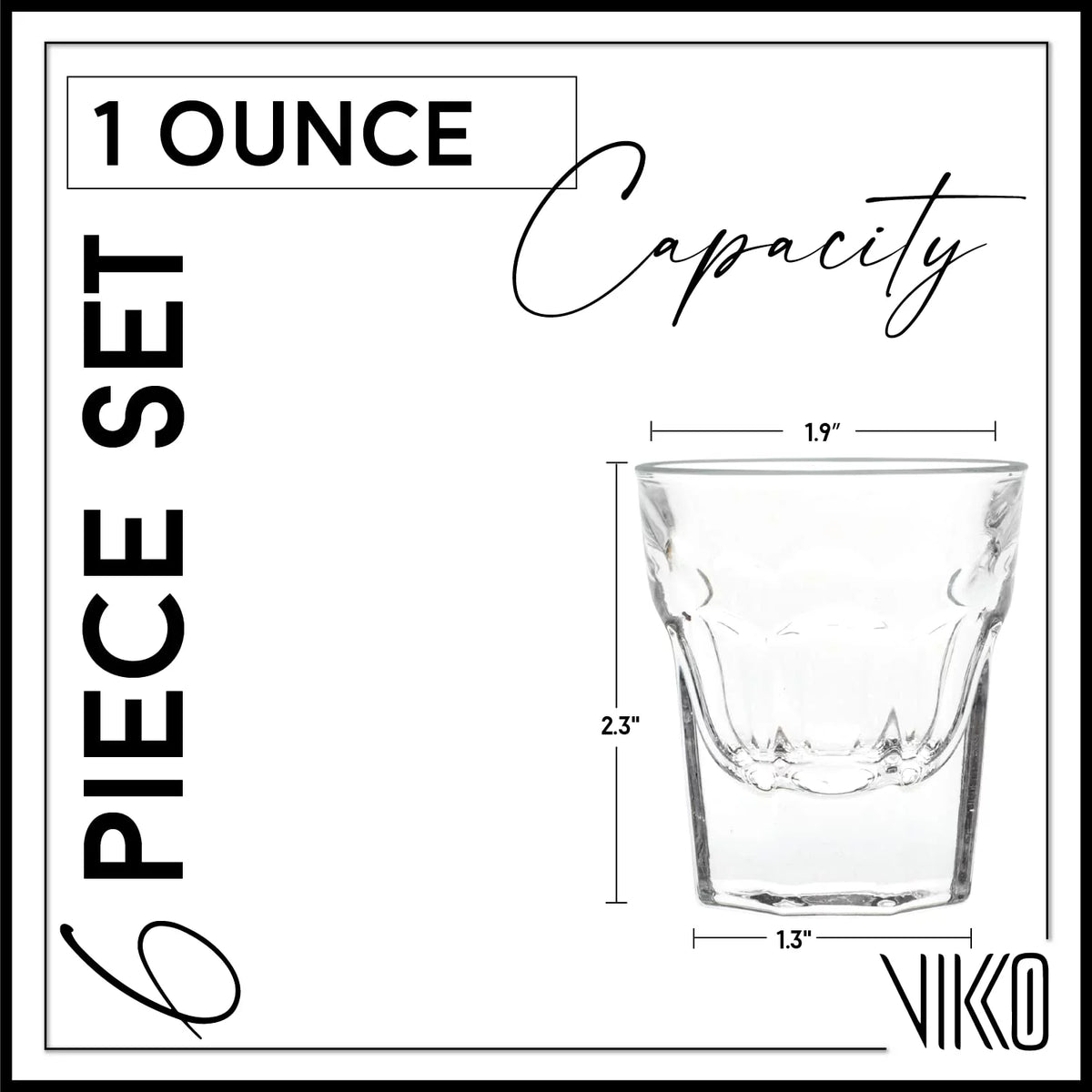 1 Ounce Shot Glasses Set of 6 K102