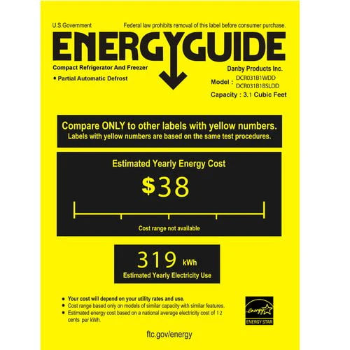 3.1 Cu ft 2-Door Compact Refrigerator C52587