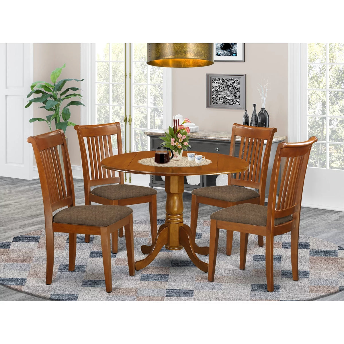 5 Pc Kitchen Table Set with 4 Chairs T534