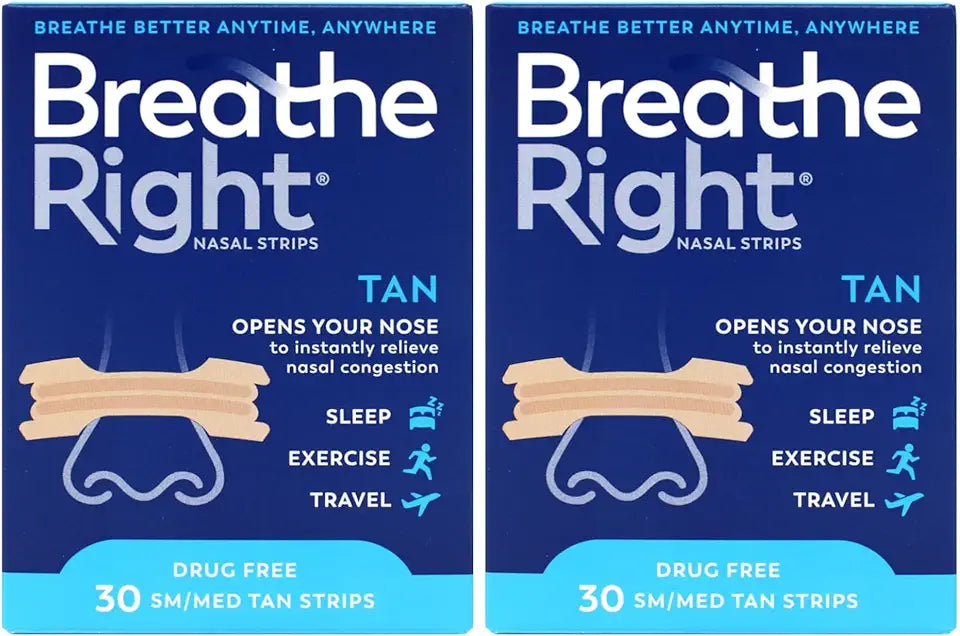 Tan Nasal Strips Small/Medium 30 Strips Pack of 2 S699