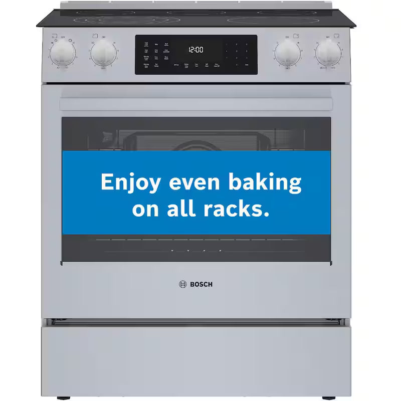 30 in. 4.6 cu. ft. Slide-In Electric Range with Self Cleaning Convection Oven in Stainless Steel J530058