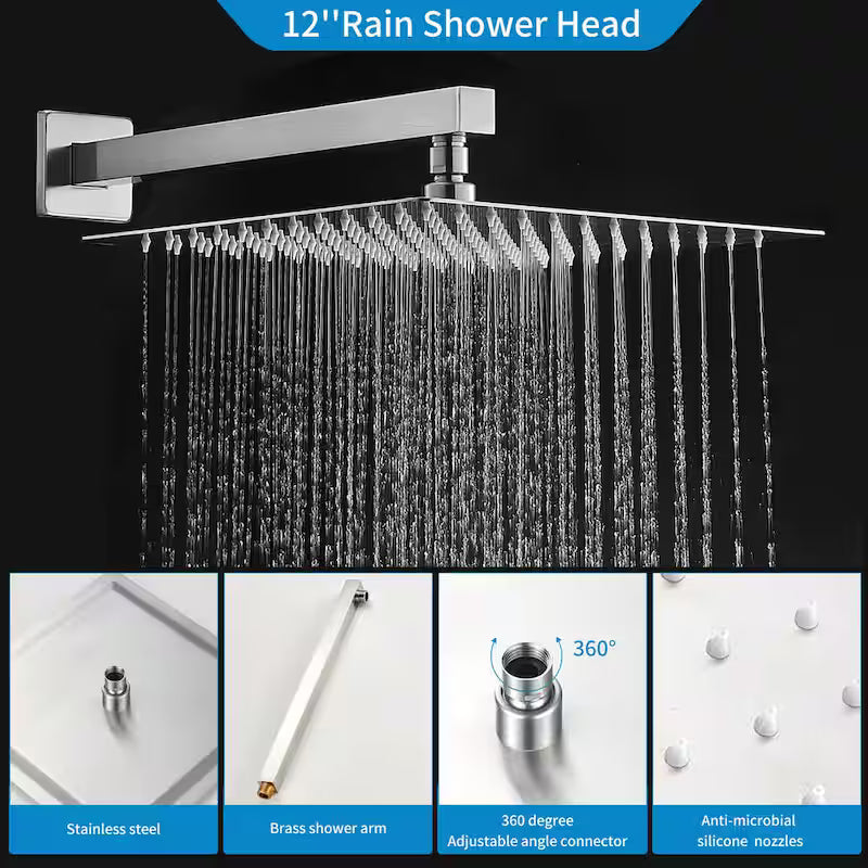 12 in. Brushed Nickel Shower System with Handheld S503383