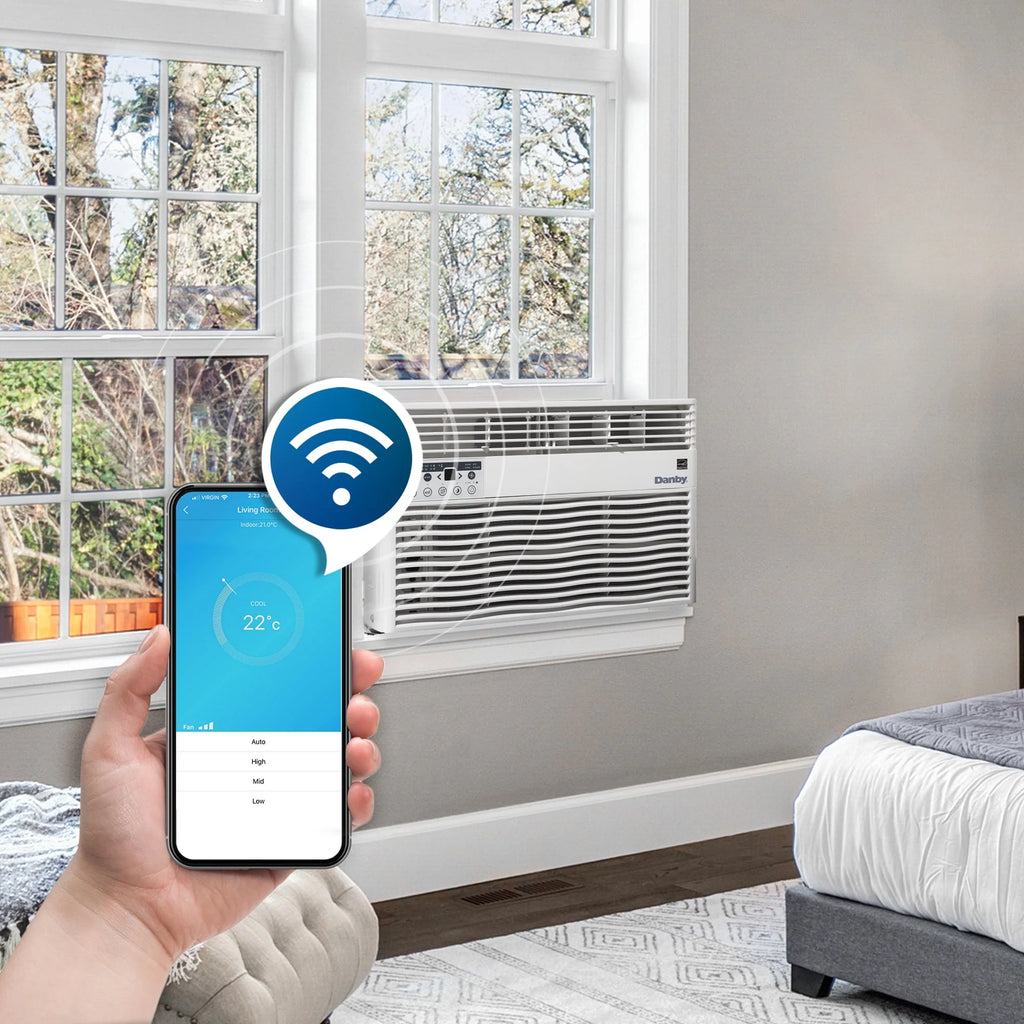 12,000 BTU White Window Air Conditioner with WiFi and Remote E1605