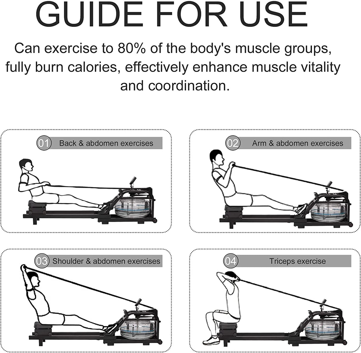 Rowing Machine with LCD Monitor, 330 lbs Weight Capacity, Adjustable R3758