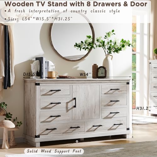 8 Drawer Wood Dresser I885