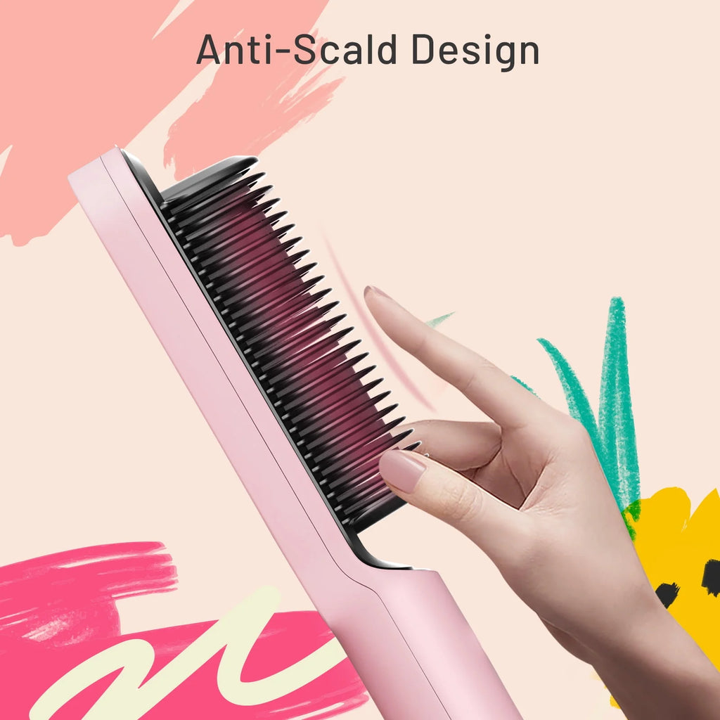 Pink Hair Straightener Brush Y665089