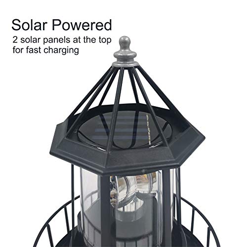 LED Solar Powered Lighthouse Waterproof Garden Statue Lights E872