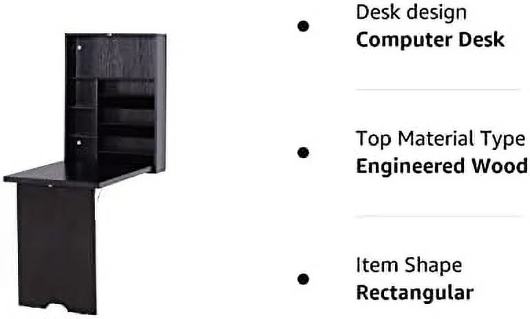 Compact Espresso Brown Convertible Desk I7693