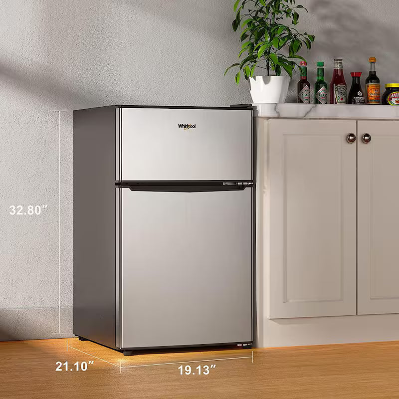3.1 cu. ft. Stainless Steel Mini Fridge with Dual Door Freezer K365