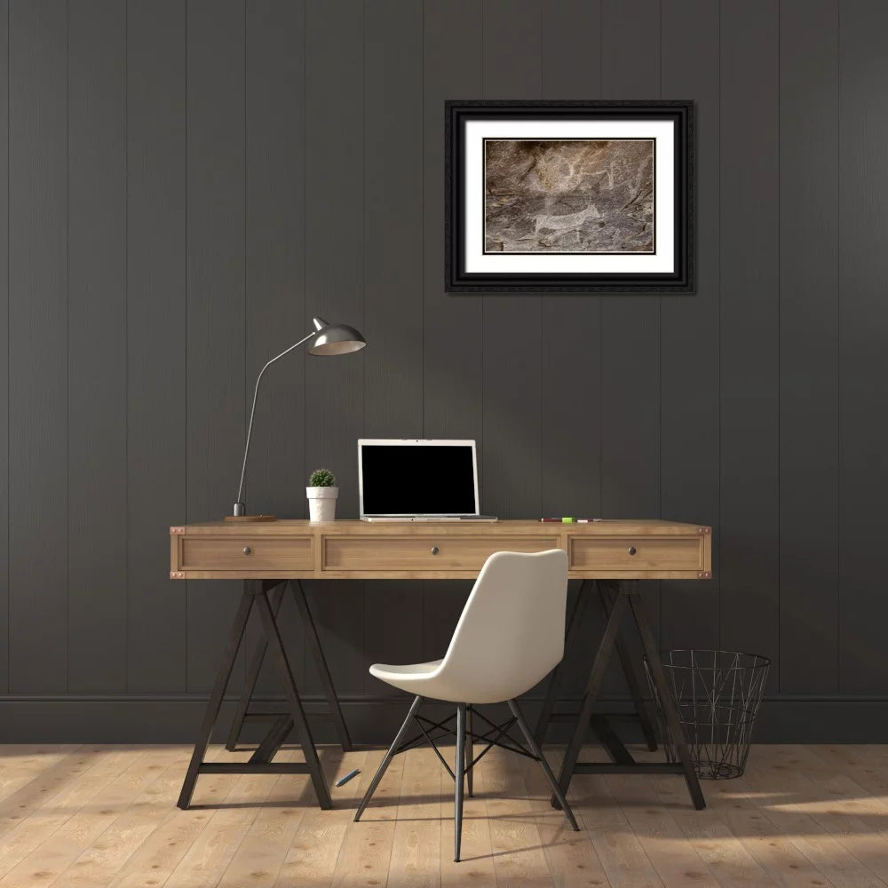 Black Ornate Wood Framed Art Print T559