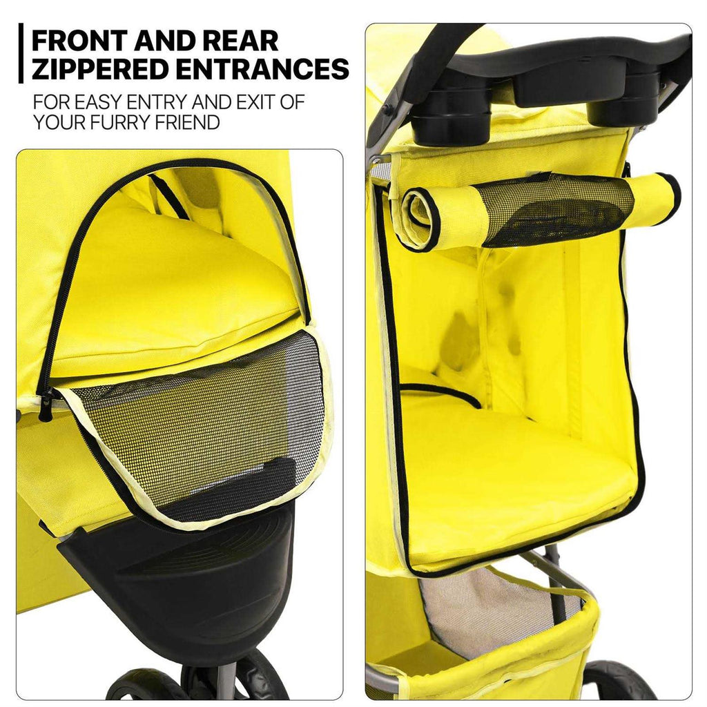 Foldable Pet Stroller with Weather Cover Q125459