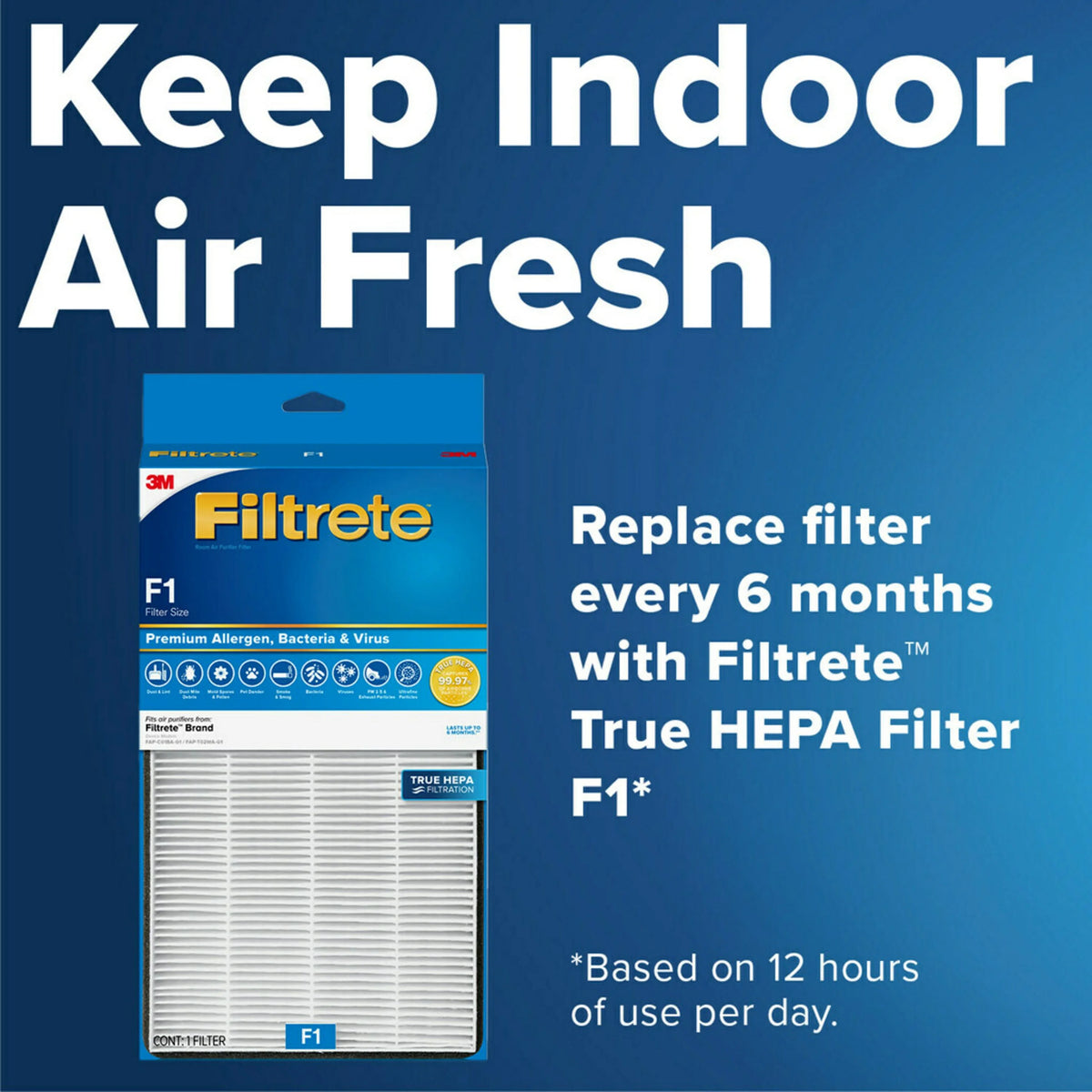 Large Air Purifier, White, Carbon True HEPA E874