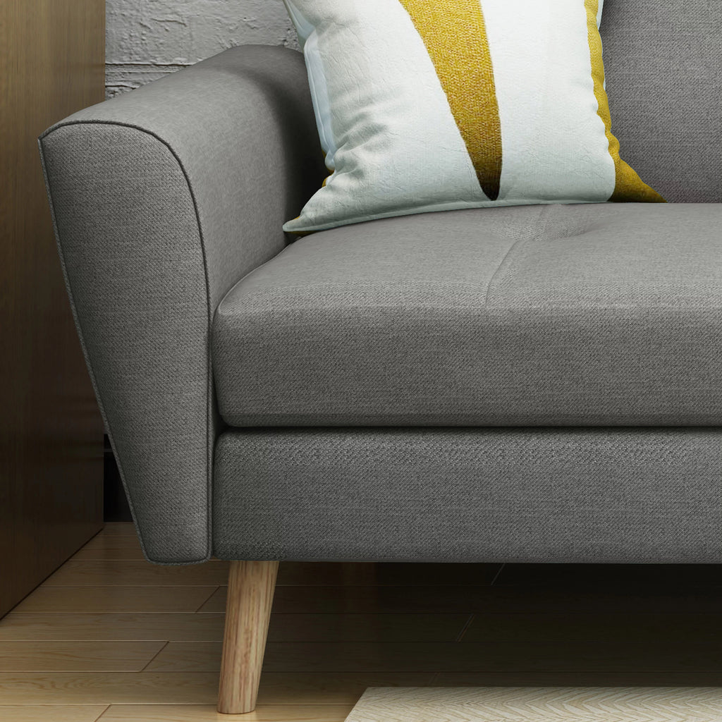 Gray Fabric Tufted Sofa Chat Set C91443