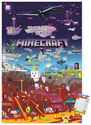 Minecraft World Beyond Wall Poster 22.375" x 34" Unframed P44613