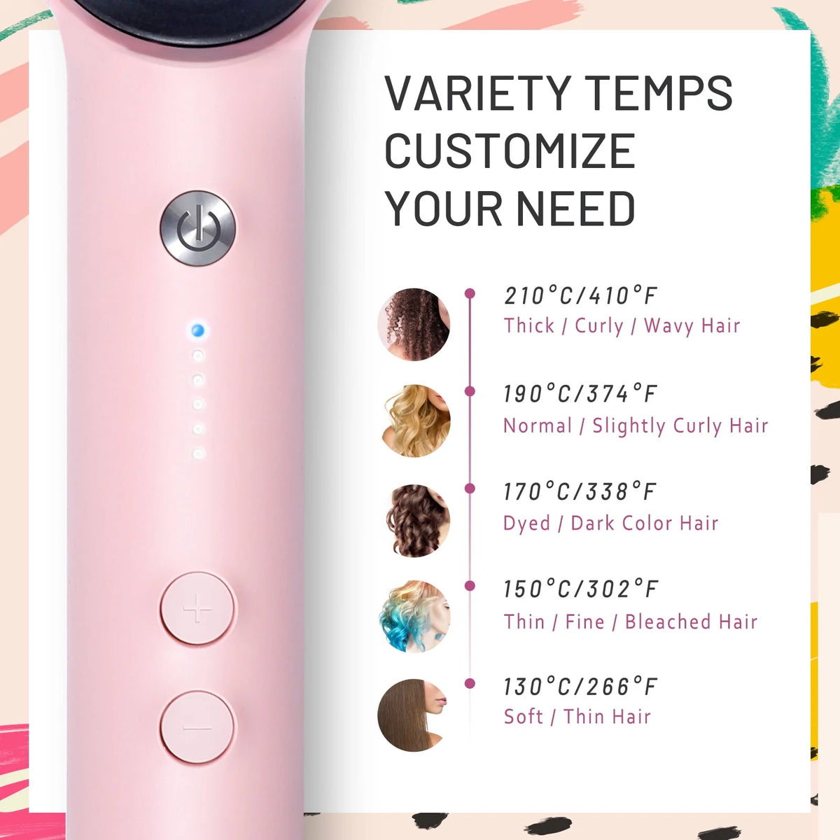 Pink Hair Straightener Brush Y665089