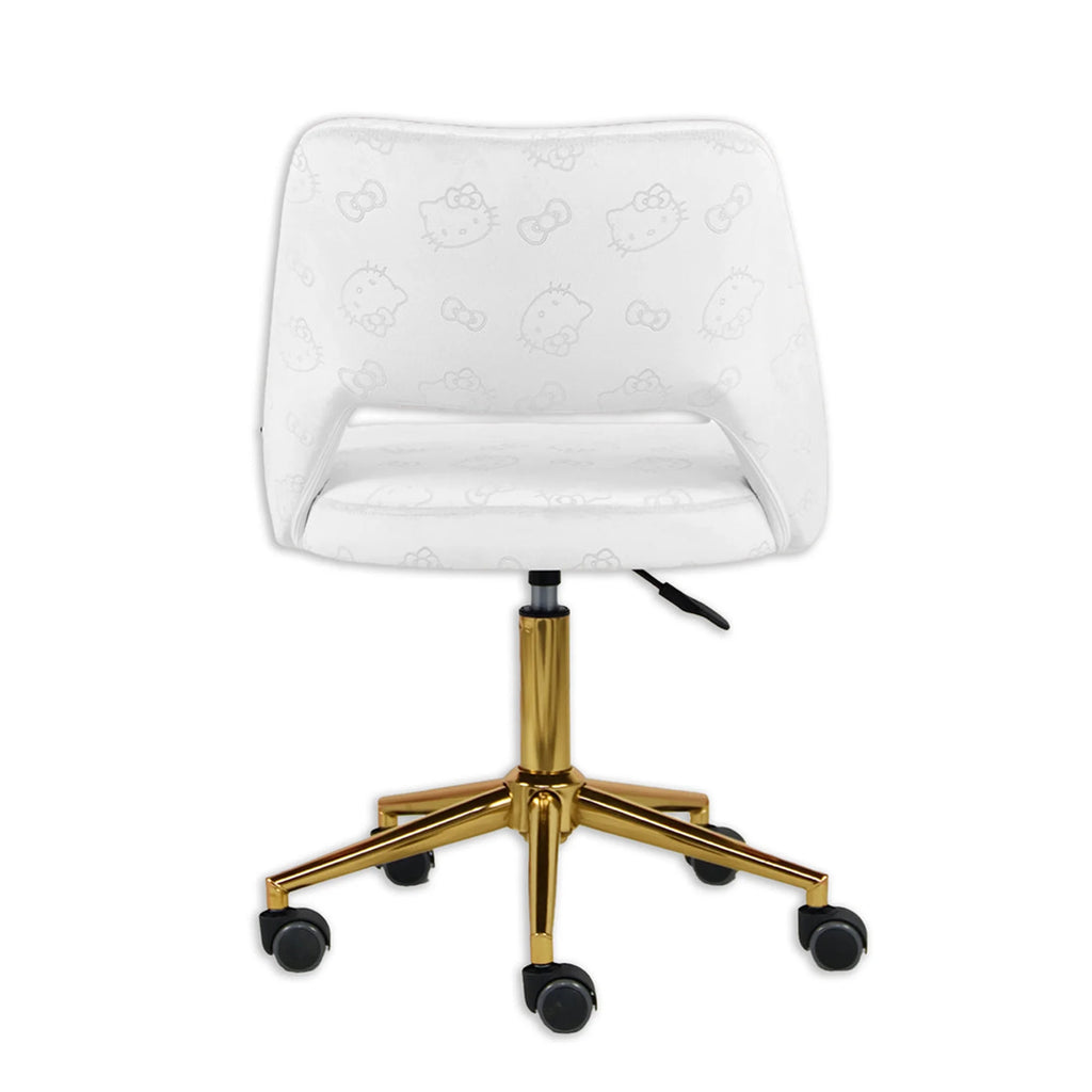 White Velvet Swivel Vanity Chair with Wheels B3517