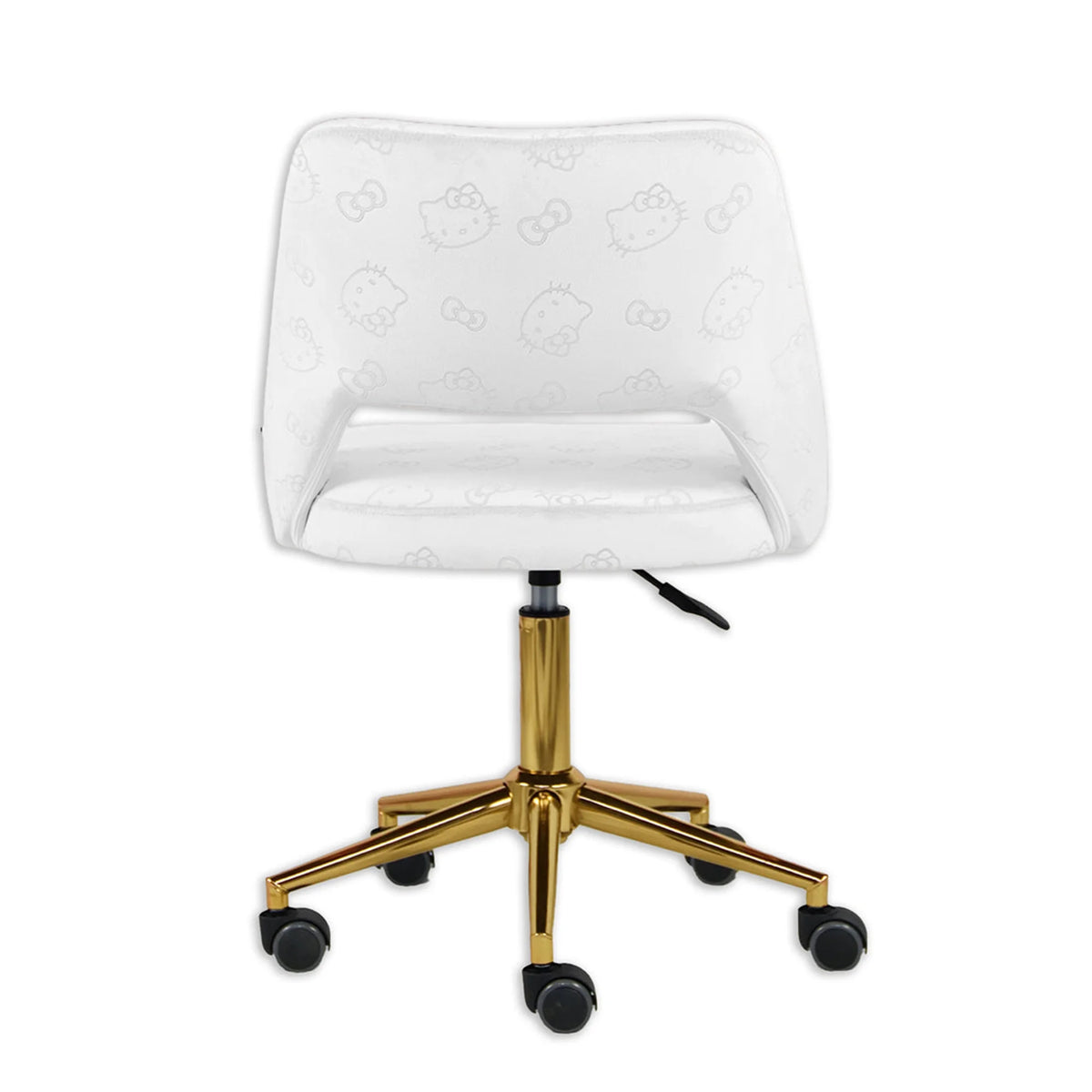 White Velvet Swivel Vanity Chair with Wheels B3517