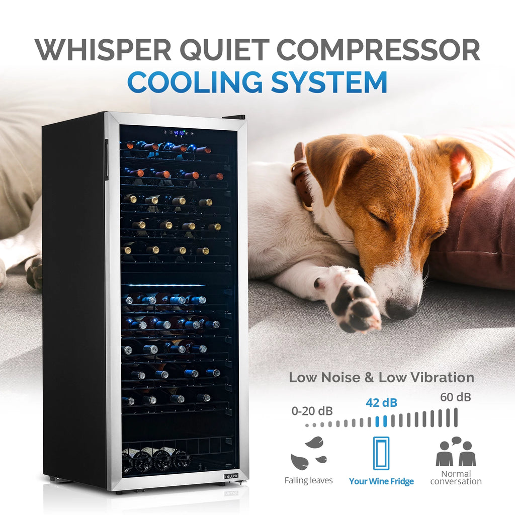 98 Bottle Dual Zone Stainless Steel Wine Refrigerator D605
