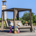 Gray Outdoor Patio Daybed with Canopy S3363