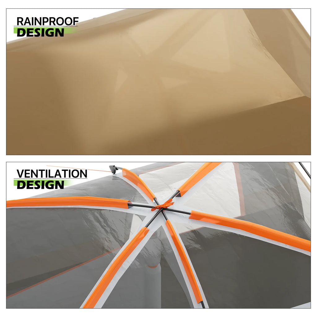 Extra Large 5-8 Person 2 Room 3 Door Waterproof Double Layer Tent W519