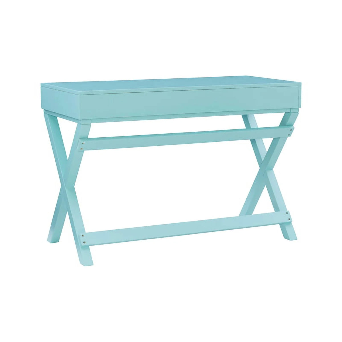 Blue Wood Two Drawer Writing Desk F927