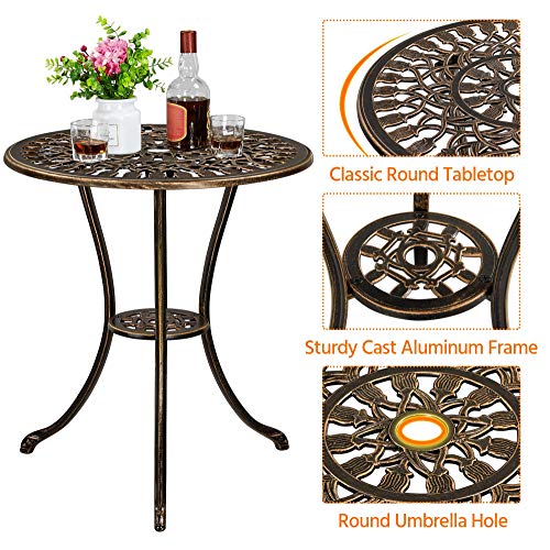 Green 3 Piece Cast Aluminum Bistro Table and Chairs Set G902