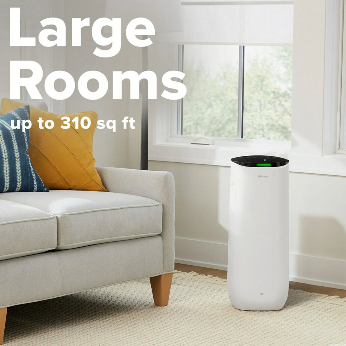 Large Air Purifier, White, Carbon True HEPA E874