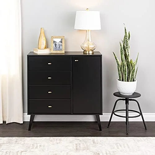 4-drawer Chest with Door Drifted Gray Q1031