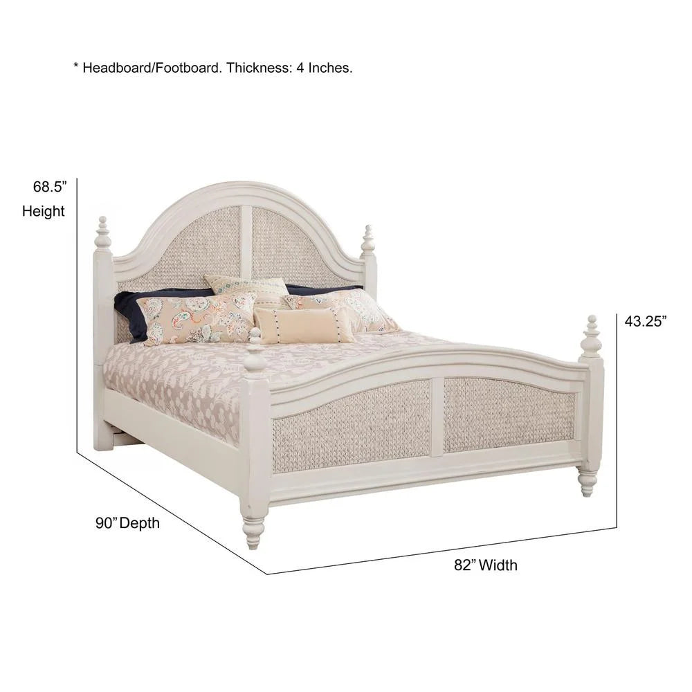 White King Woven Wood Panel Bed E5739