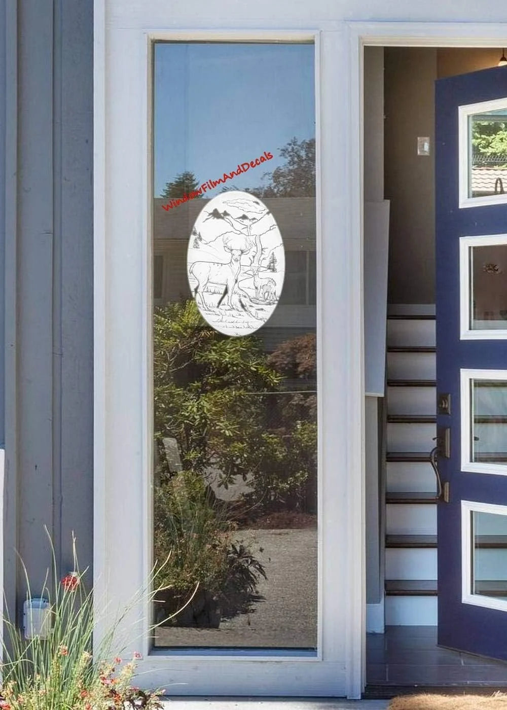 Oval Etched Window Decal Vinyl Glass Cling X50778