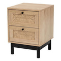 2-Drawer Mid-Century Wood End Table R218