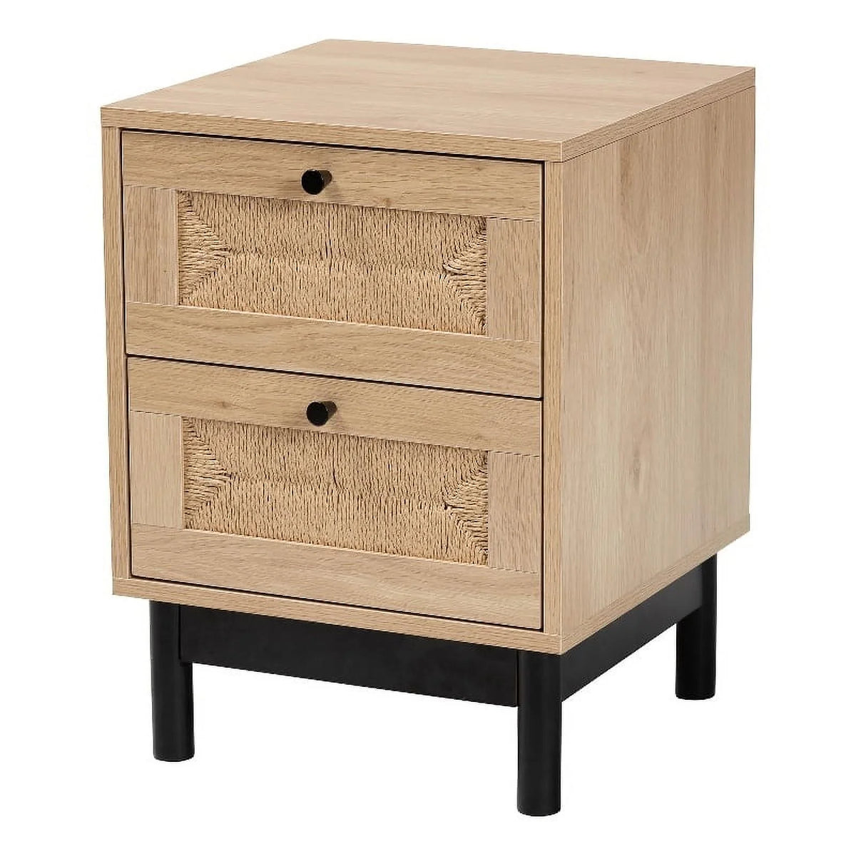2-Drawer Mid-Century Wood End Table R218