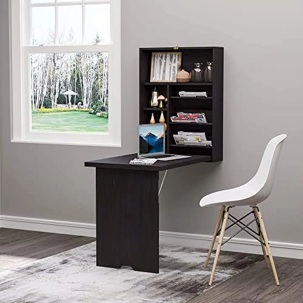 Compact Espresso Brown Convertible Desk I7693