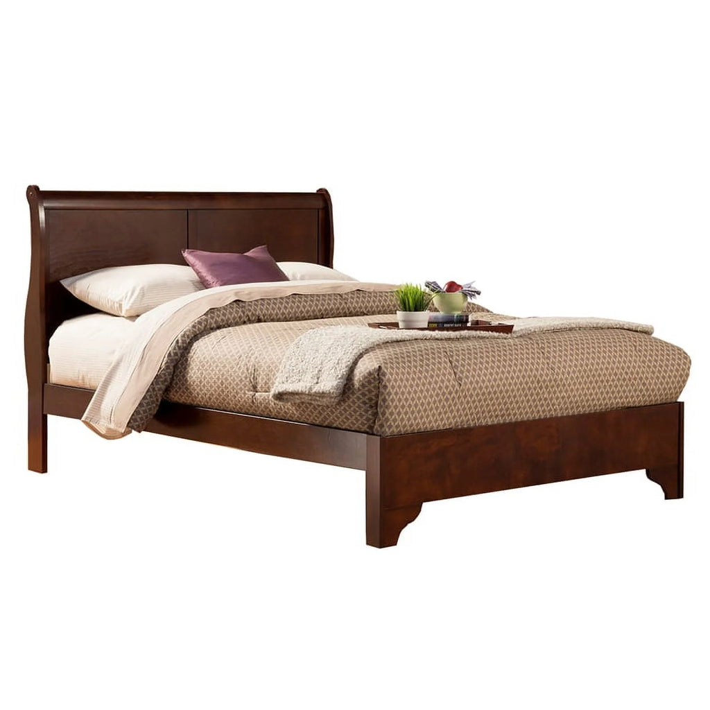 4 Piece Set with 2 Nightstands Full Wood Sleigh Bed & Dresser T18843