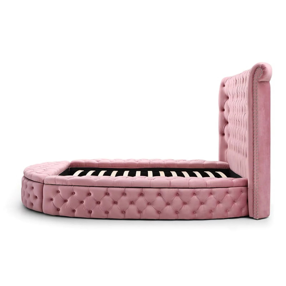 Pink Velvet Upholstered King Bed T306448