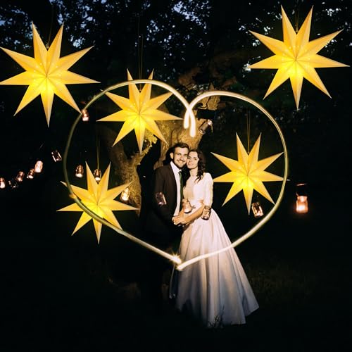 4 Pack 24 Inch Paper Star Lantern with 50 LEDs N88677