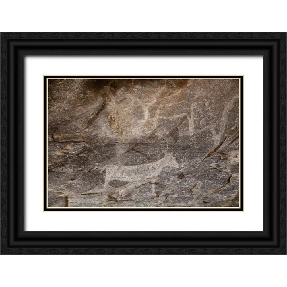 Black Ornate Wood Framed Art Print T559