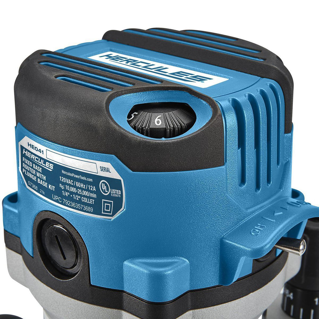 12 Amp Variable-Speed Fixed Base Router with Plunge Base Kit R3324