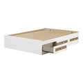 White Full Bed with 3 Drawers L2046
