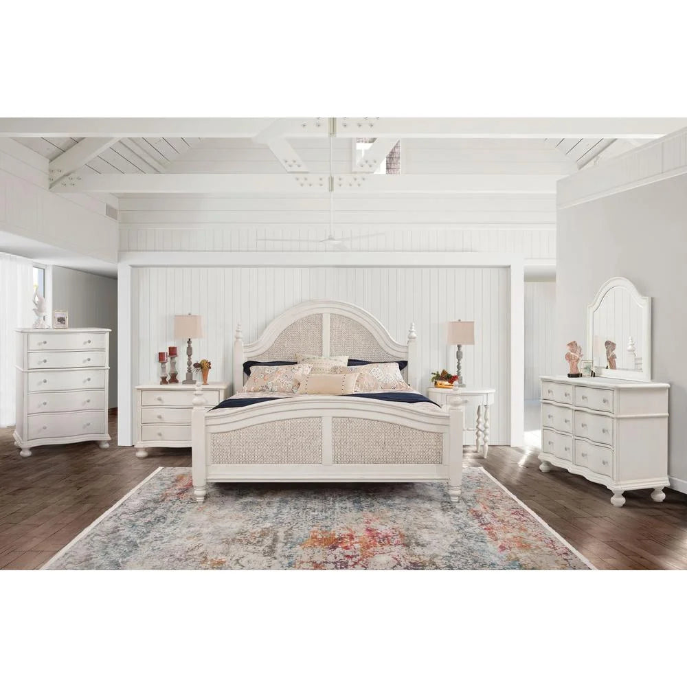 White King Woven Wood Panel Bed E5739