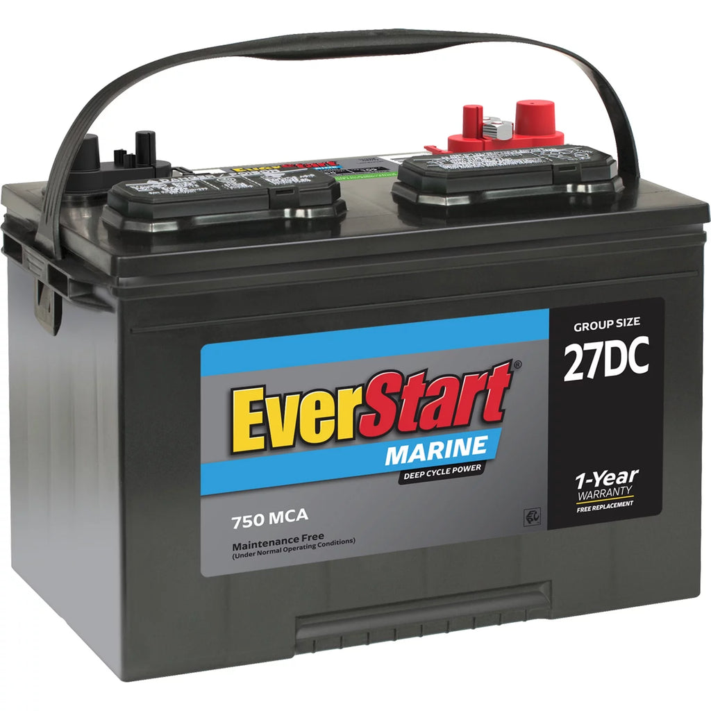 Lead Acid Marine & RV Deep Cycle Battery Group Size 27DC 12 Volt 750 MCA R206