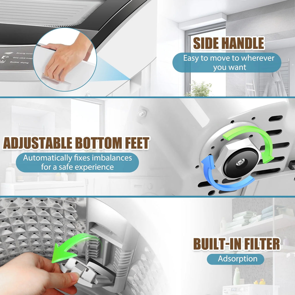 2.4 Cu.ft Portable Washing Machine with Glass Top-Load & Drain Pump L74567