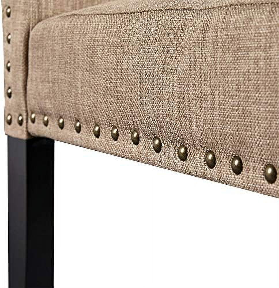 Upholstered Dining Chairs with Rubber Wood Legs and Nailhead Trim Set of 6 Z4738