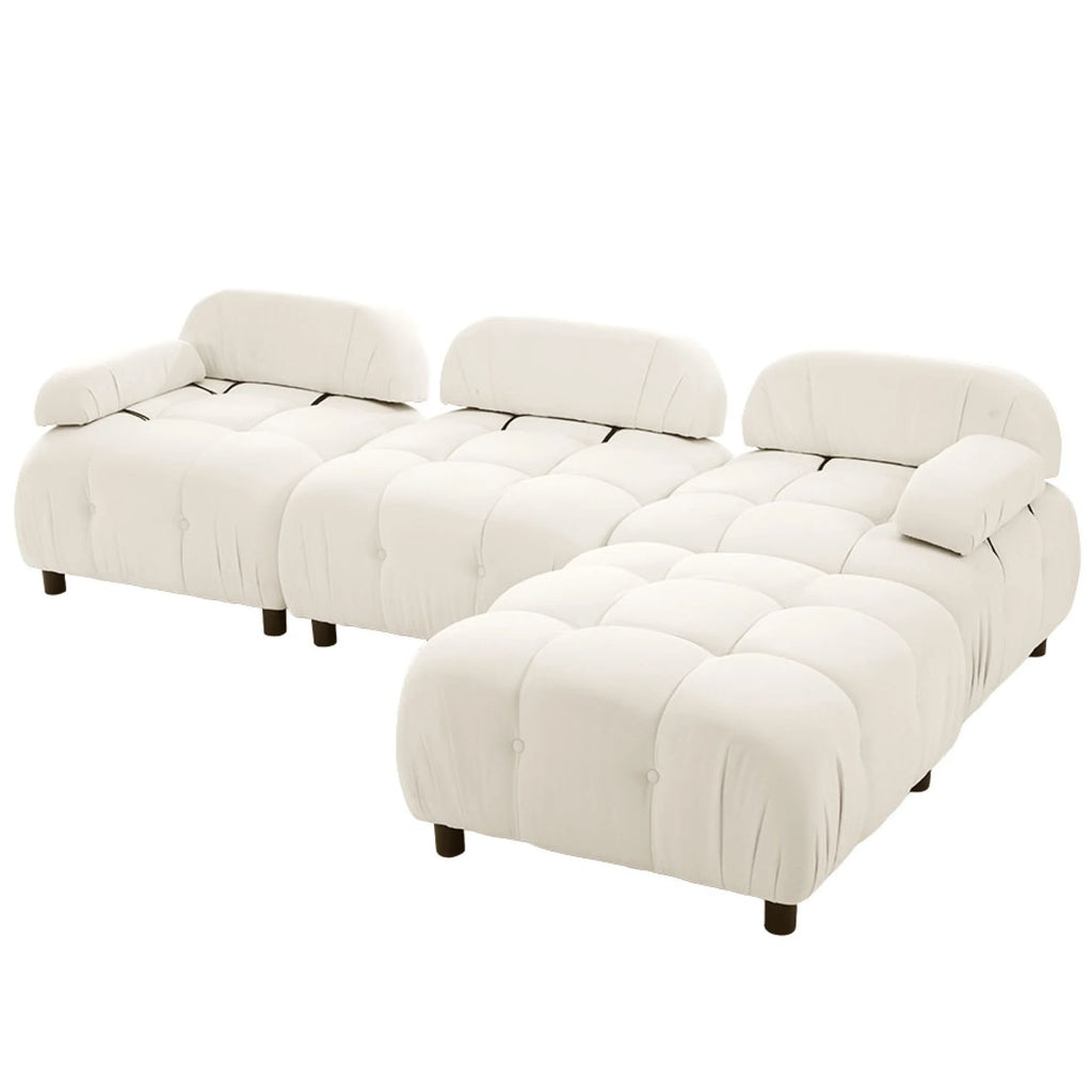 Beige L Shaped Convertible Sectional Sofa Y8928